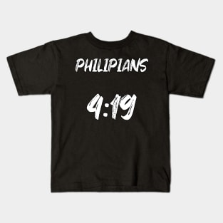 Philippians 4:19 Bible Verse Text Kids T-Shirt